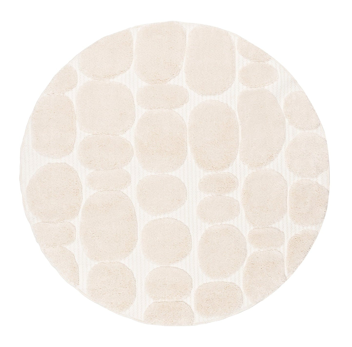 Jacinta Ivory Abstract Round Rug