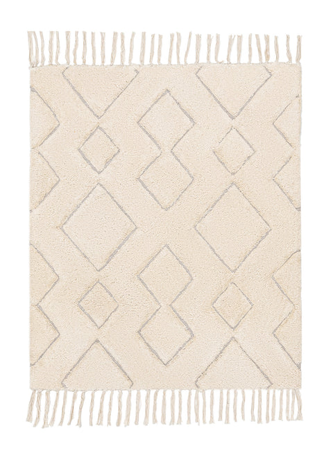 Jahna Cream Tribal Washable Bath Mat