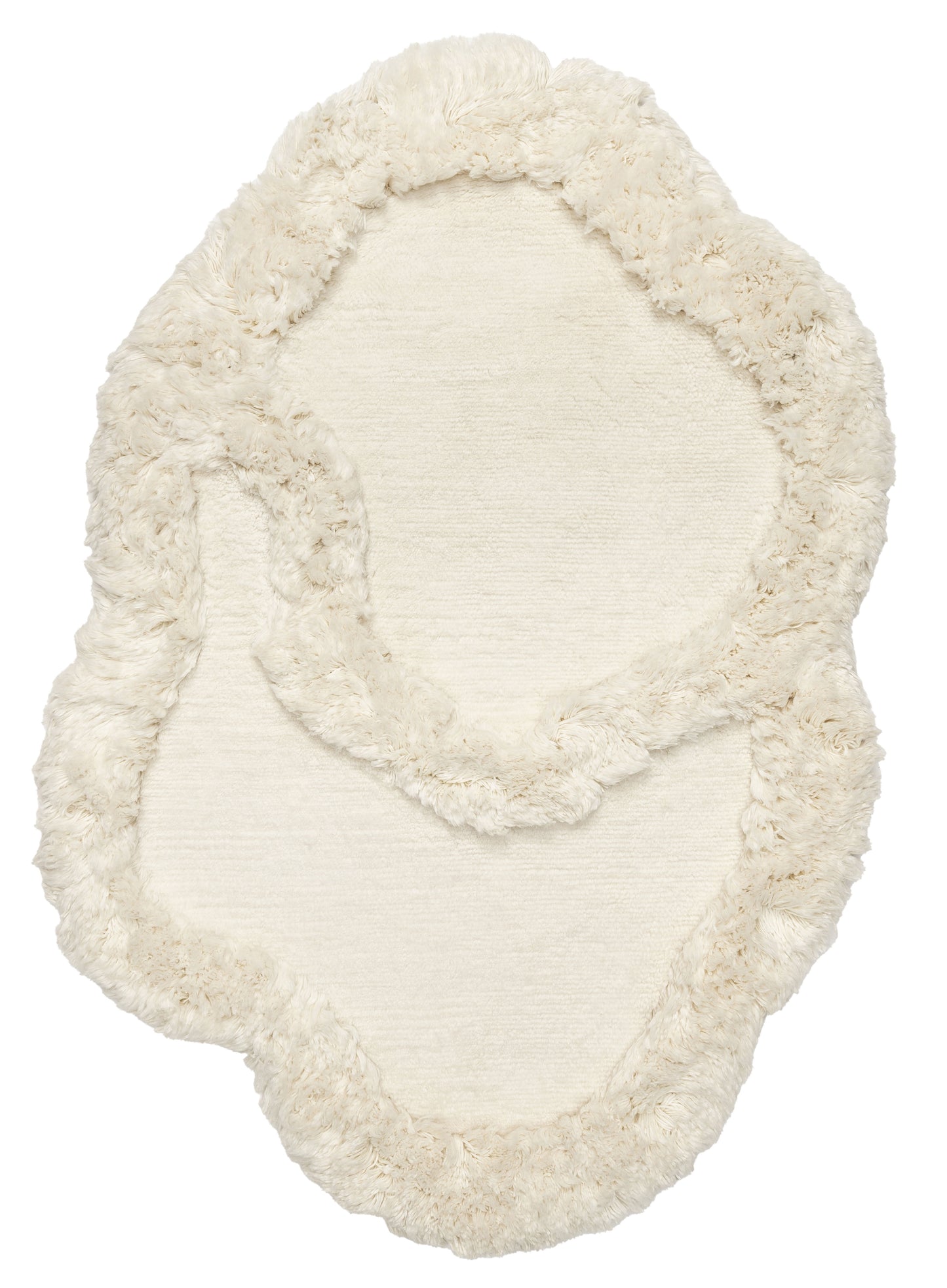 Janisa Natural Cream Organic Shape Shag Rug