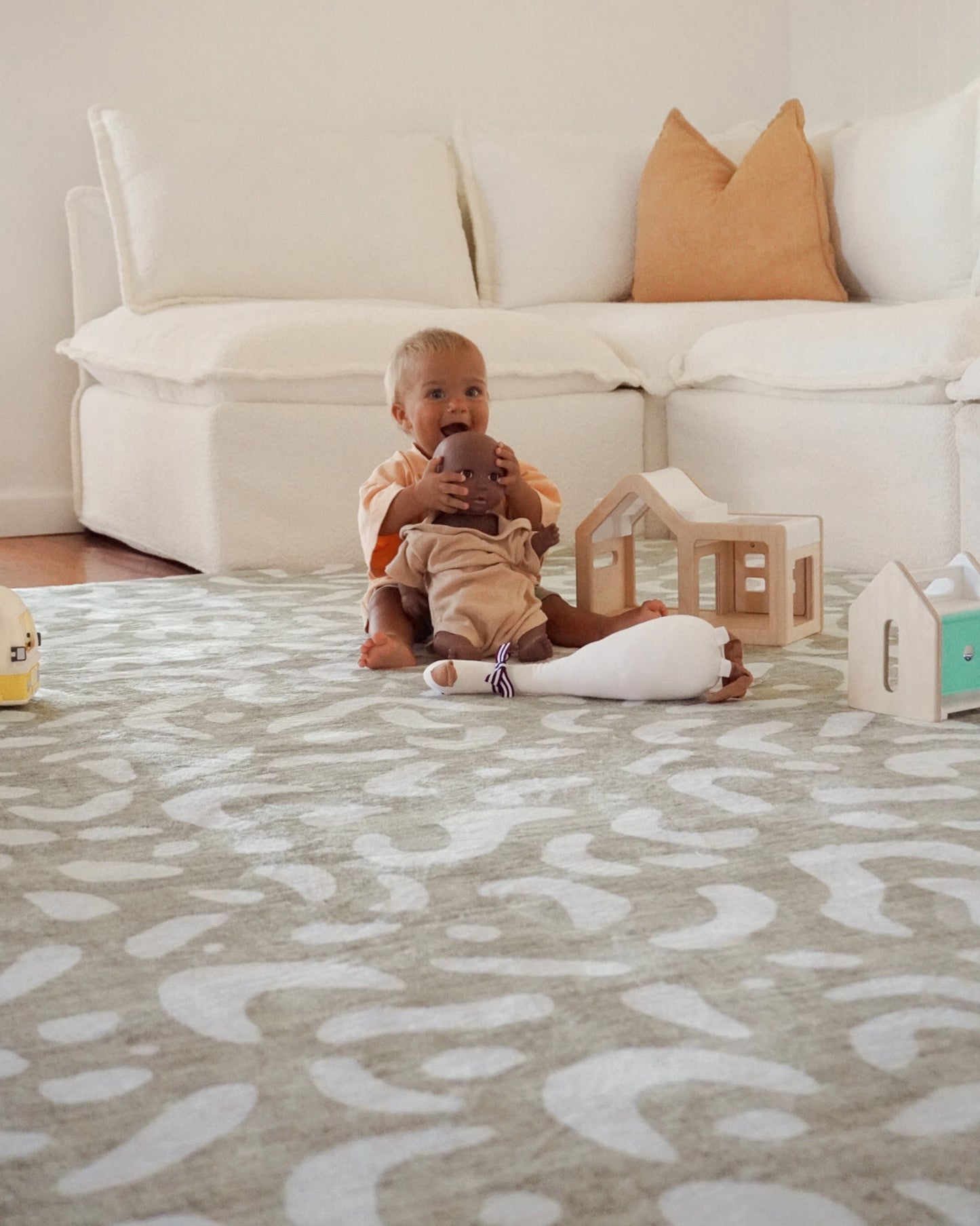 Jema Beige Abstract Rollie Pollie Playmat