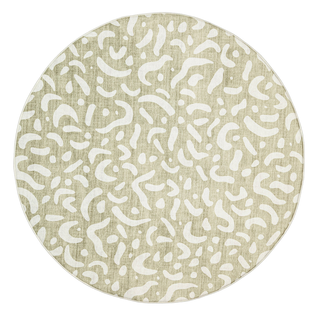 Jema Beige Abstract Rollie Pollie Round Playmat