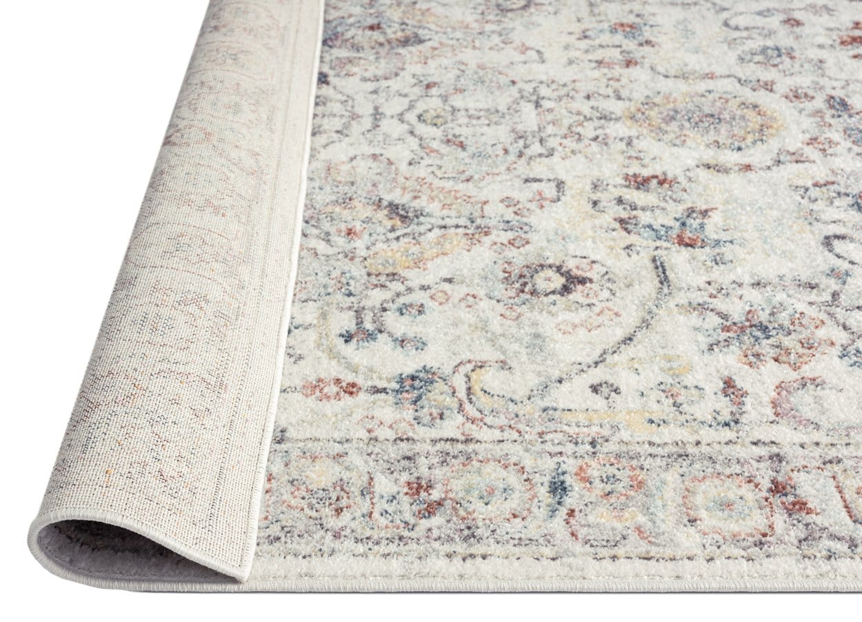 Jinnie Cream and Purple Multi-Colour Distressed Rug