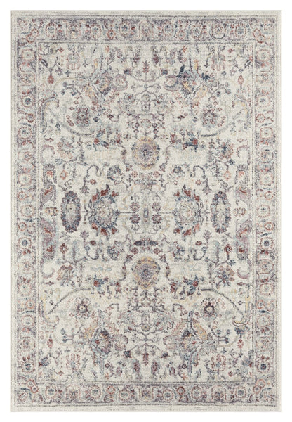 Jinnie Cream and Purple Multi-Colour Distressed Rug