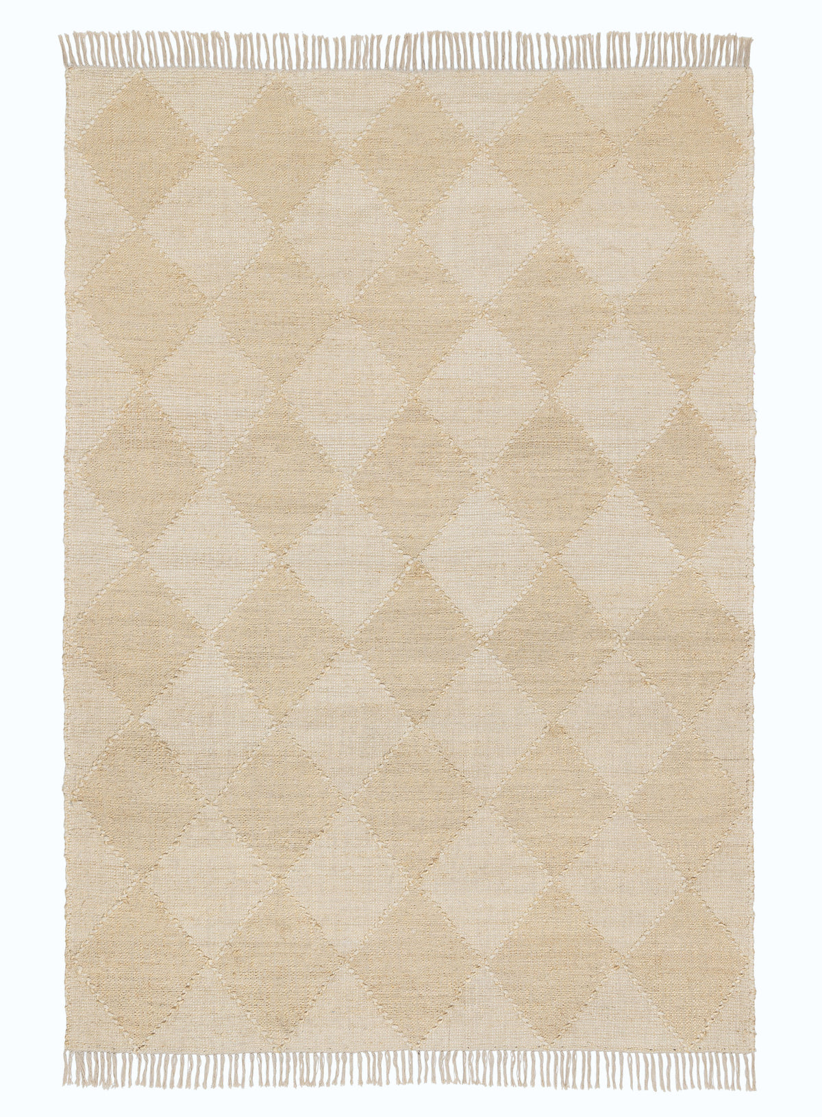 Jonette Sand Raised Diamond Jute Wool Rug