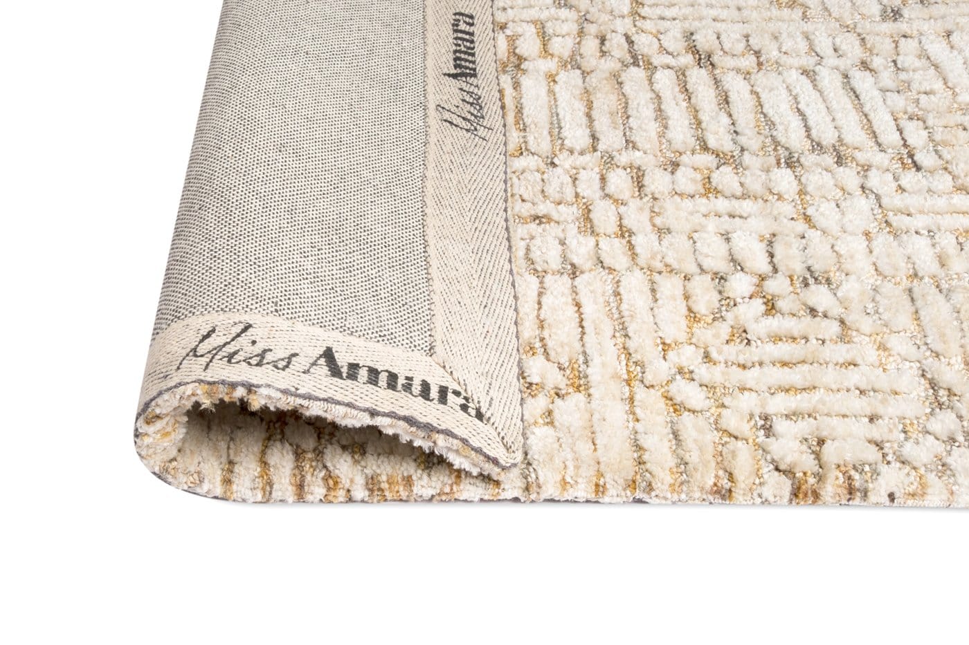 Jordan Mustard and Beige Geometric Modern Rug