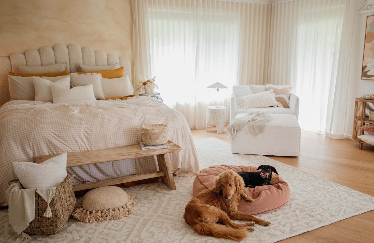 Josephine Ivory and Cream Tribal Transitional Rug
