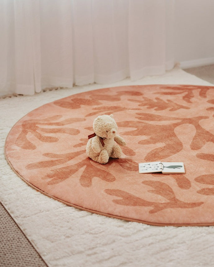Juno Pink Terracotta Shapes Rollie Pollie Round Playmat