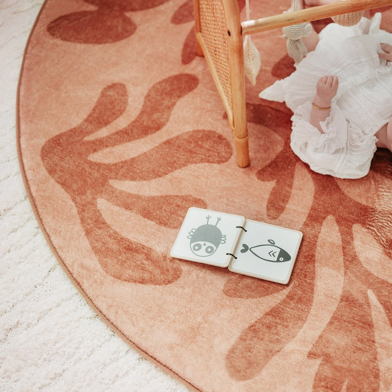 Juno Pink Terracotta Shapes Rollie Pollie Round Playmat