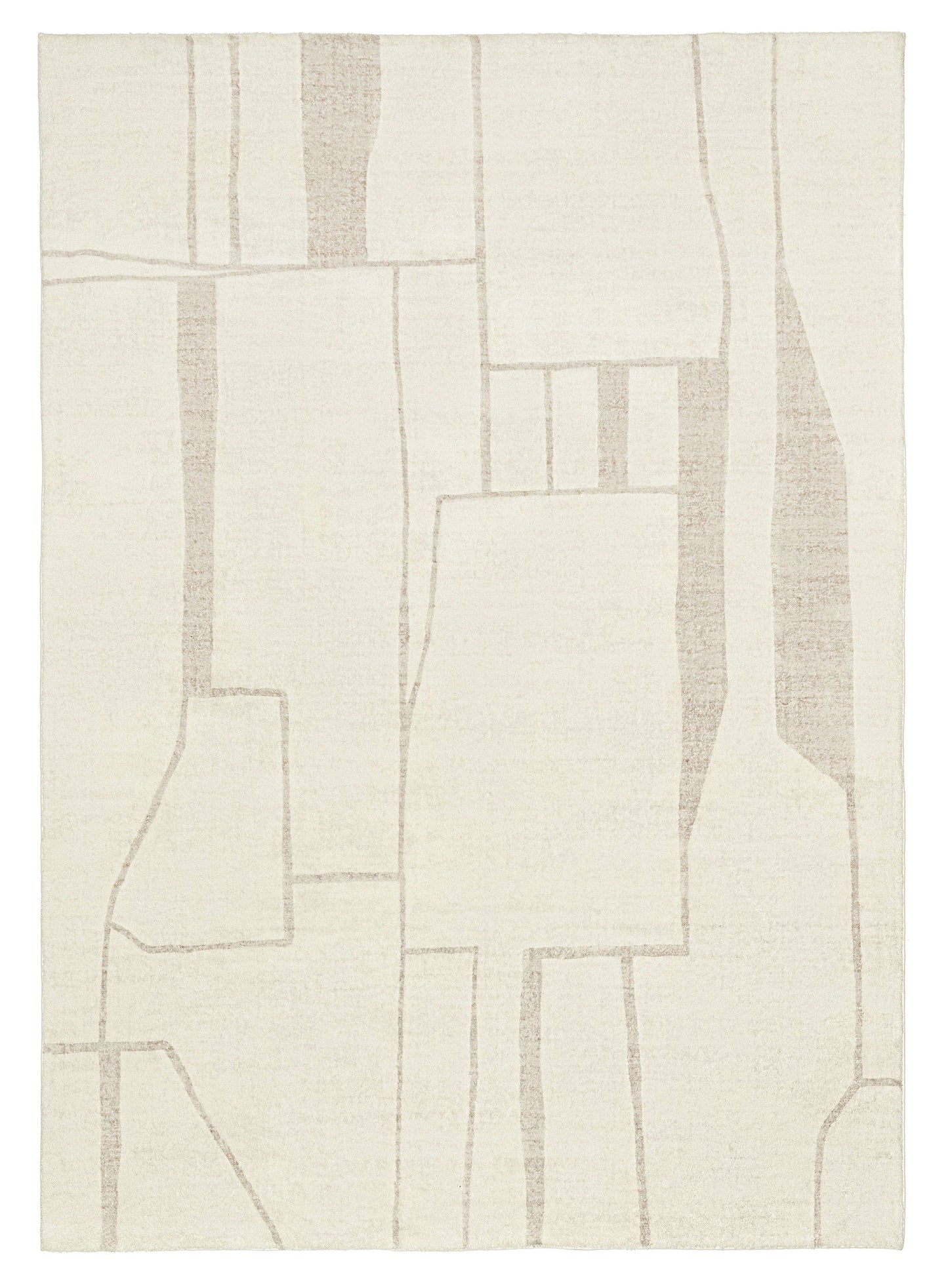 Kaliko Beige Abstract Pattern Washable Rug