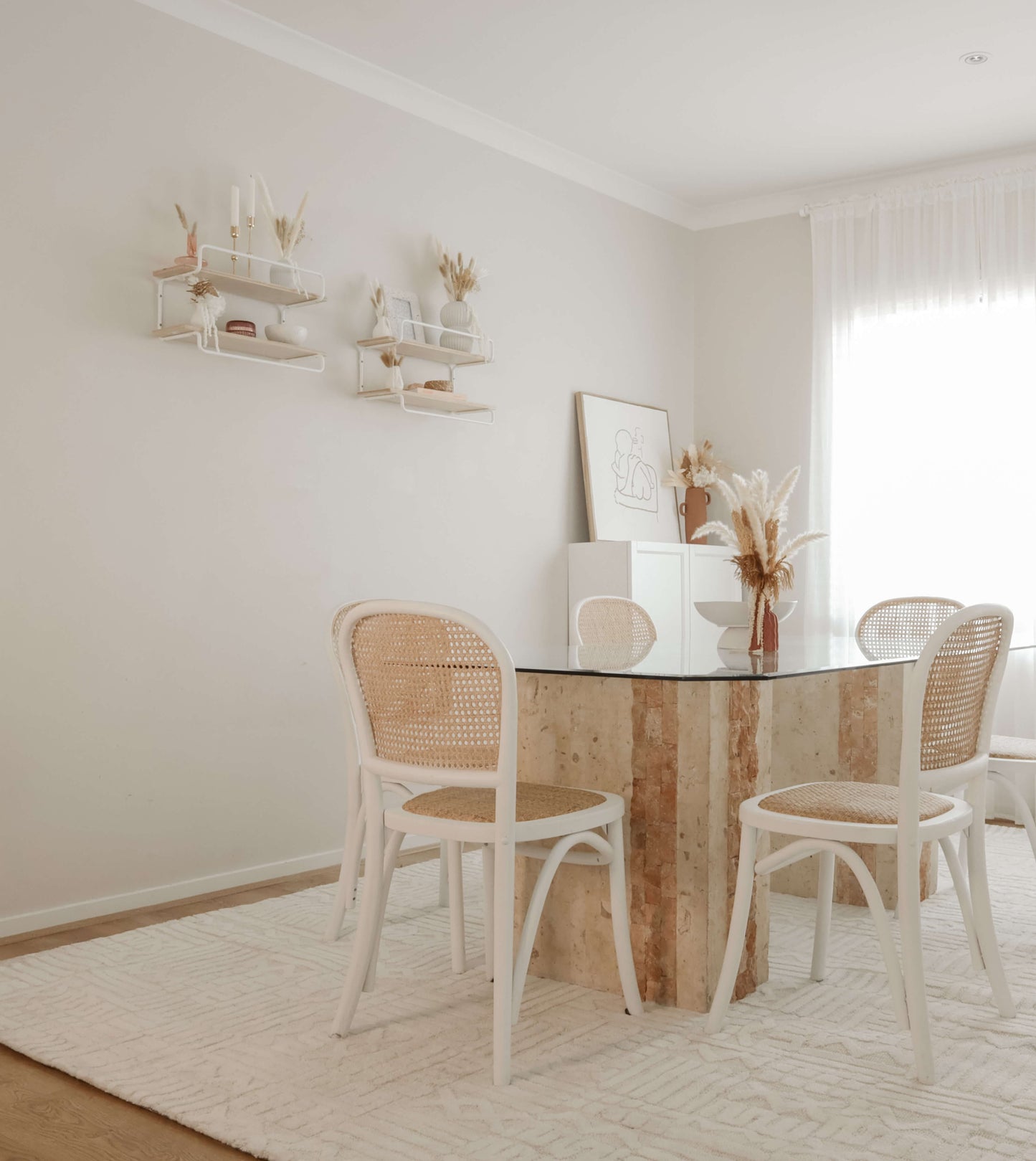 Kalinda Beige and Ivory Geometric Tribal Rug