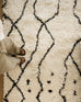 Kandake Cream & Black Tribal Shag Rug