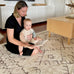 Karmina Brown and Cream Abstract Tribal Washable Rug