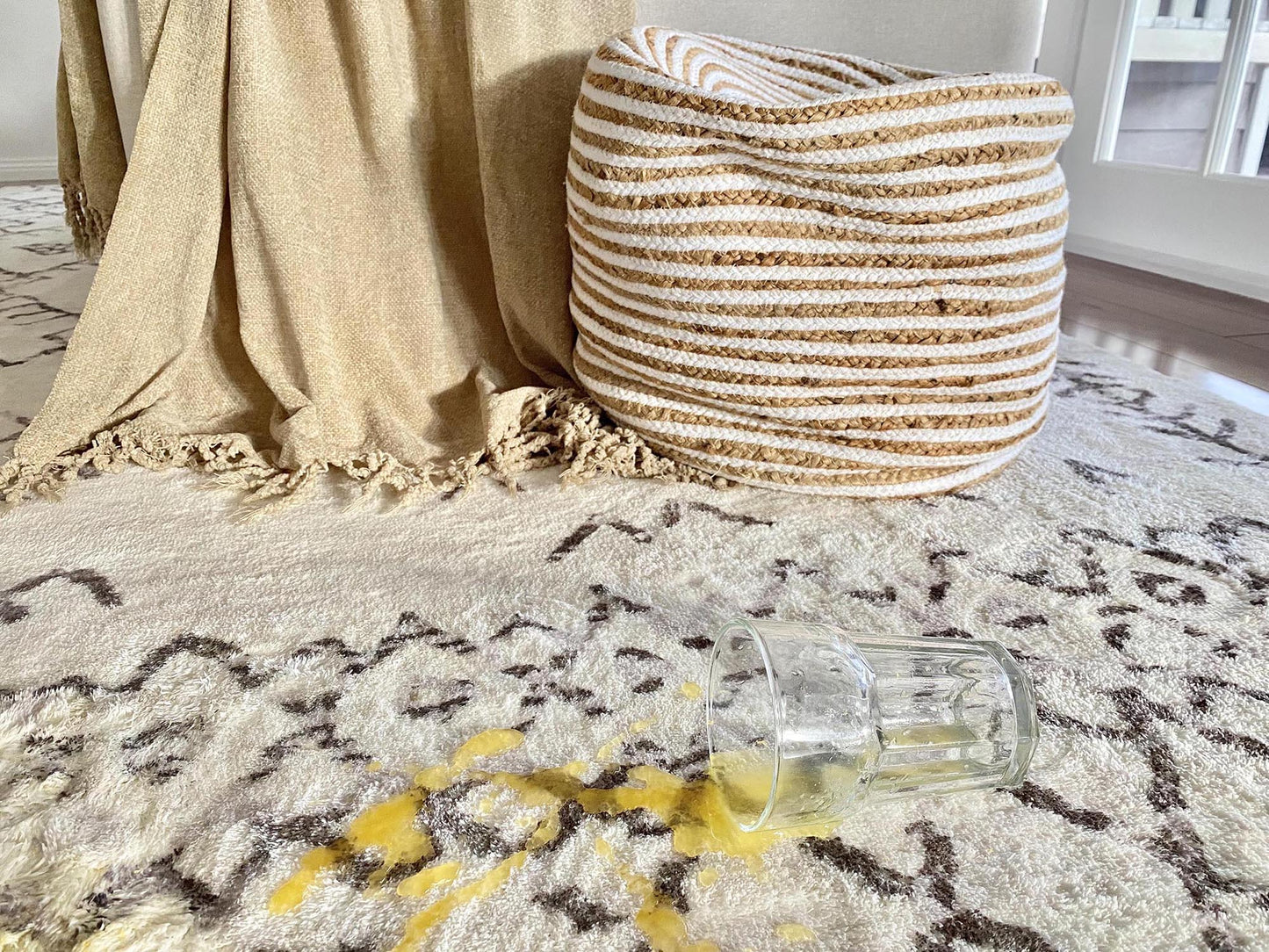 Karmina Brown and Cream Abstract Tribal Washable Rug
