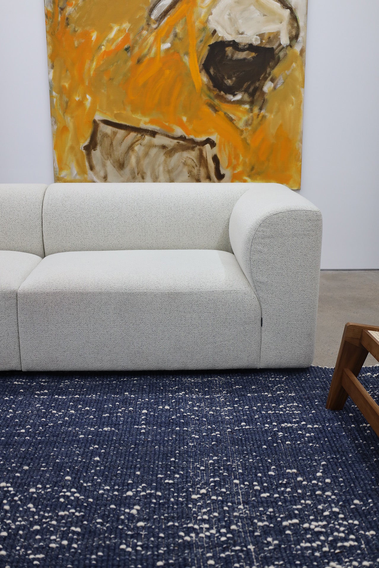 Kendra Navy Blue and Ivory Wool Rug