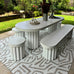 Kensa Grey Cream Indoor Outdoor Washable Rug