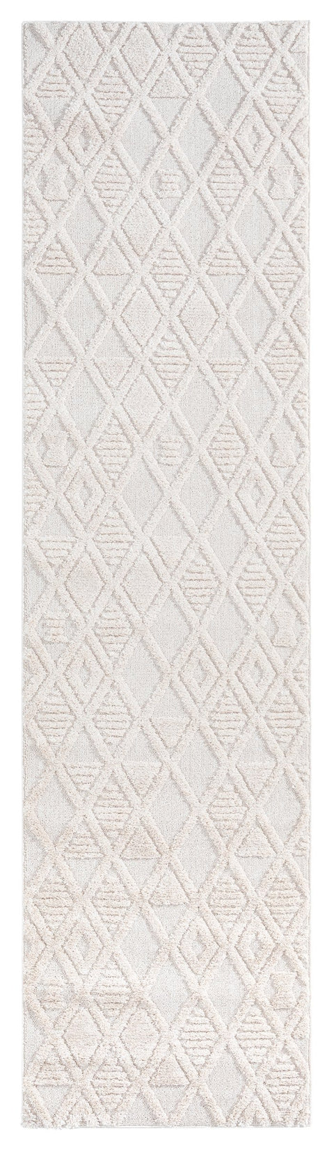 Kira Diamond Detail Textured Runner Rug