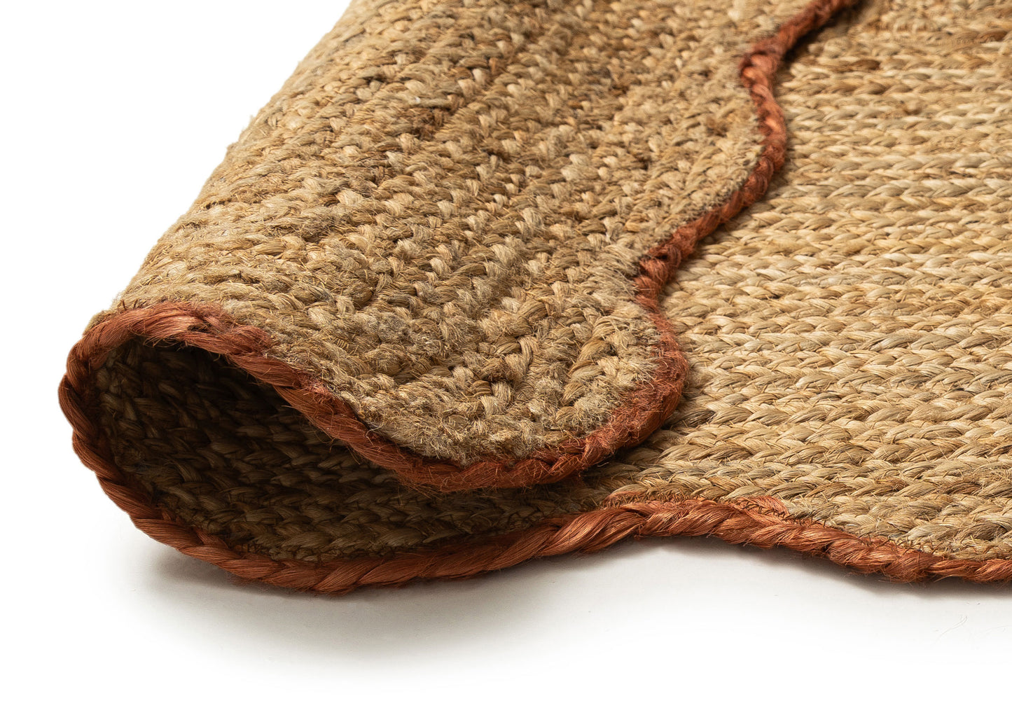 Kumari Natural Brown Scalloped Jute Rug