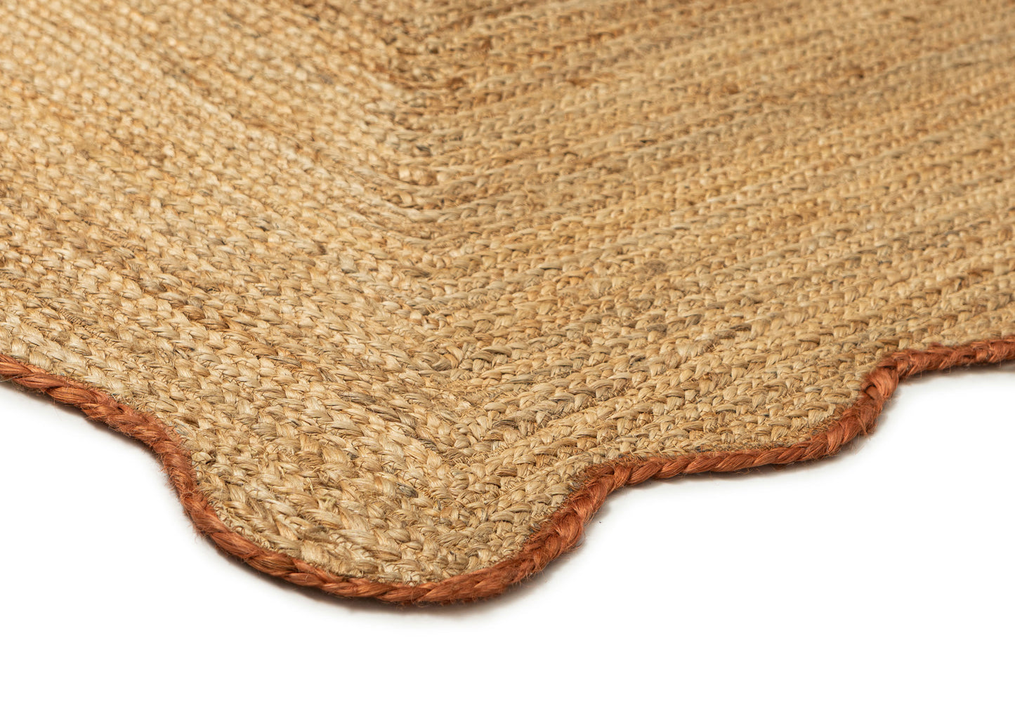 Kumari Natural Brown Scalloped Jute Rug
