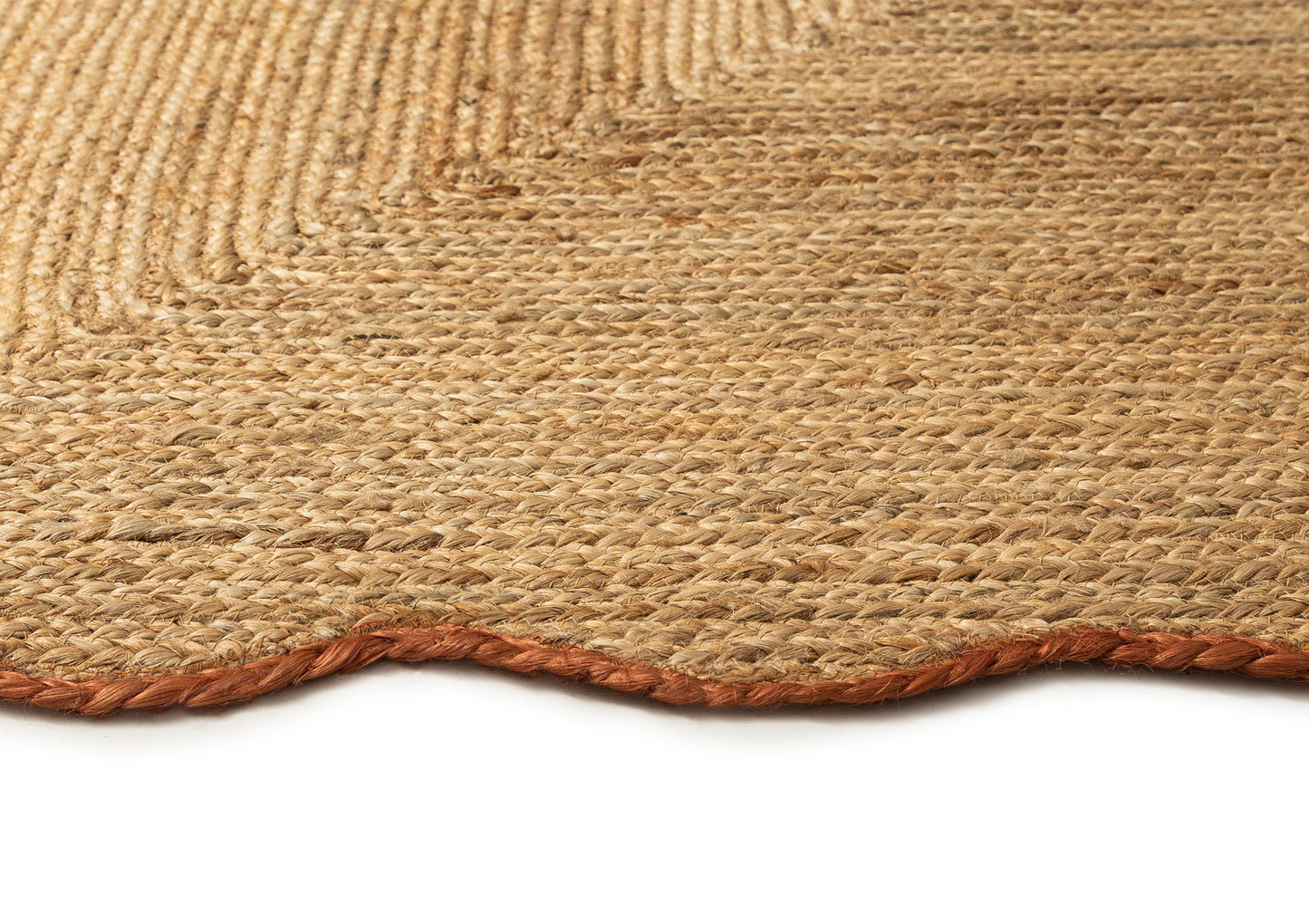 Kumari Natural Brown Scalloped Jute Rug
