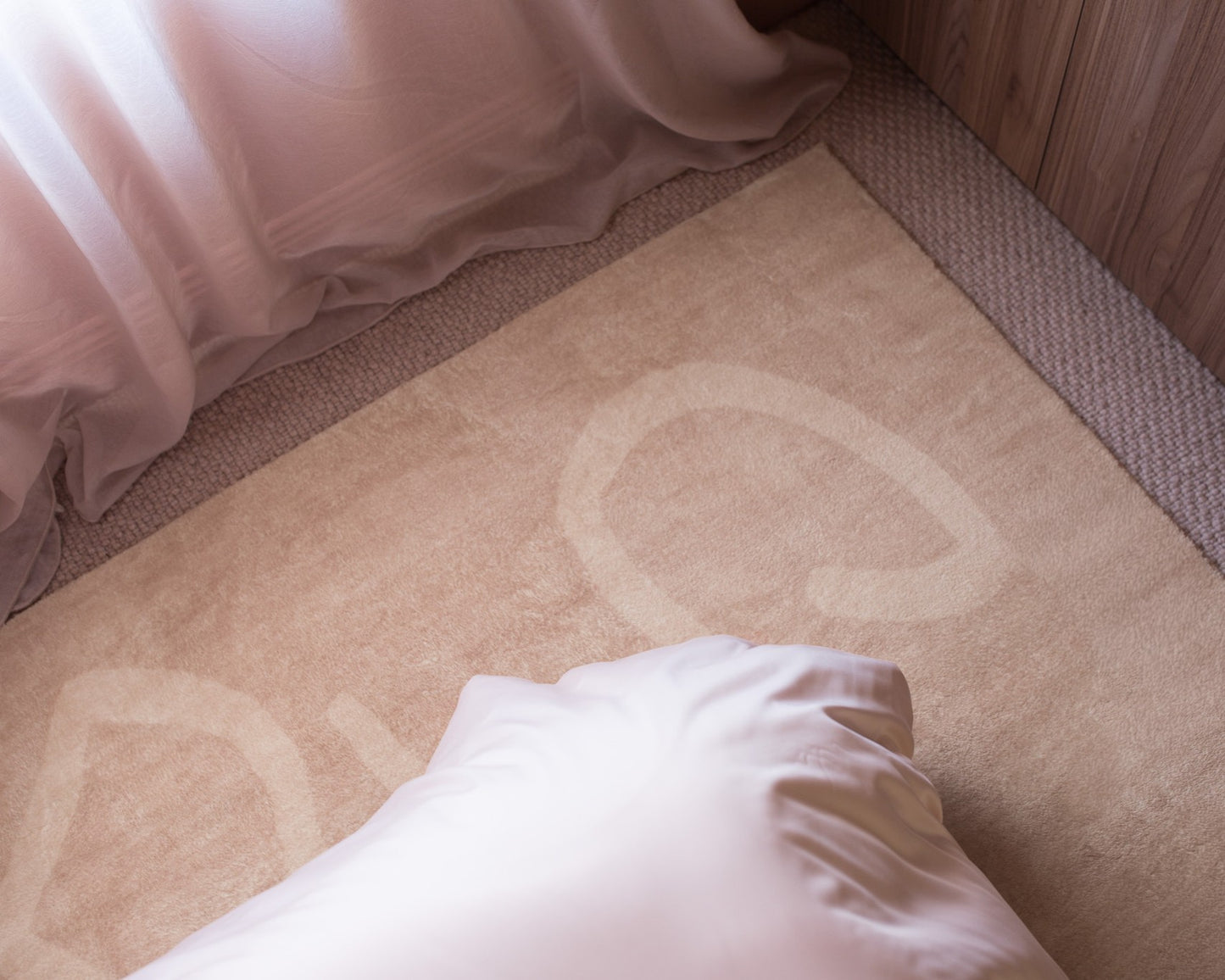 Larsa Beige and Light Beige Abstract Washable Rug