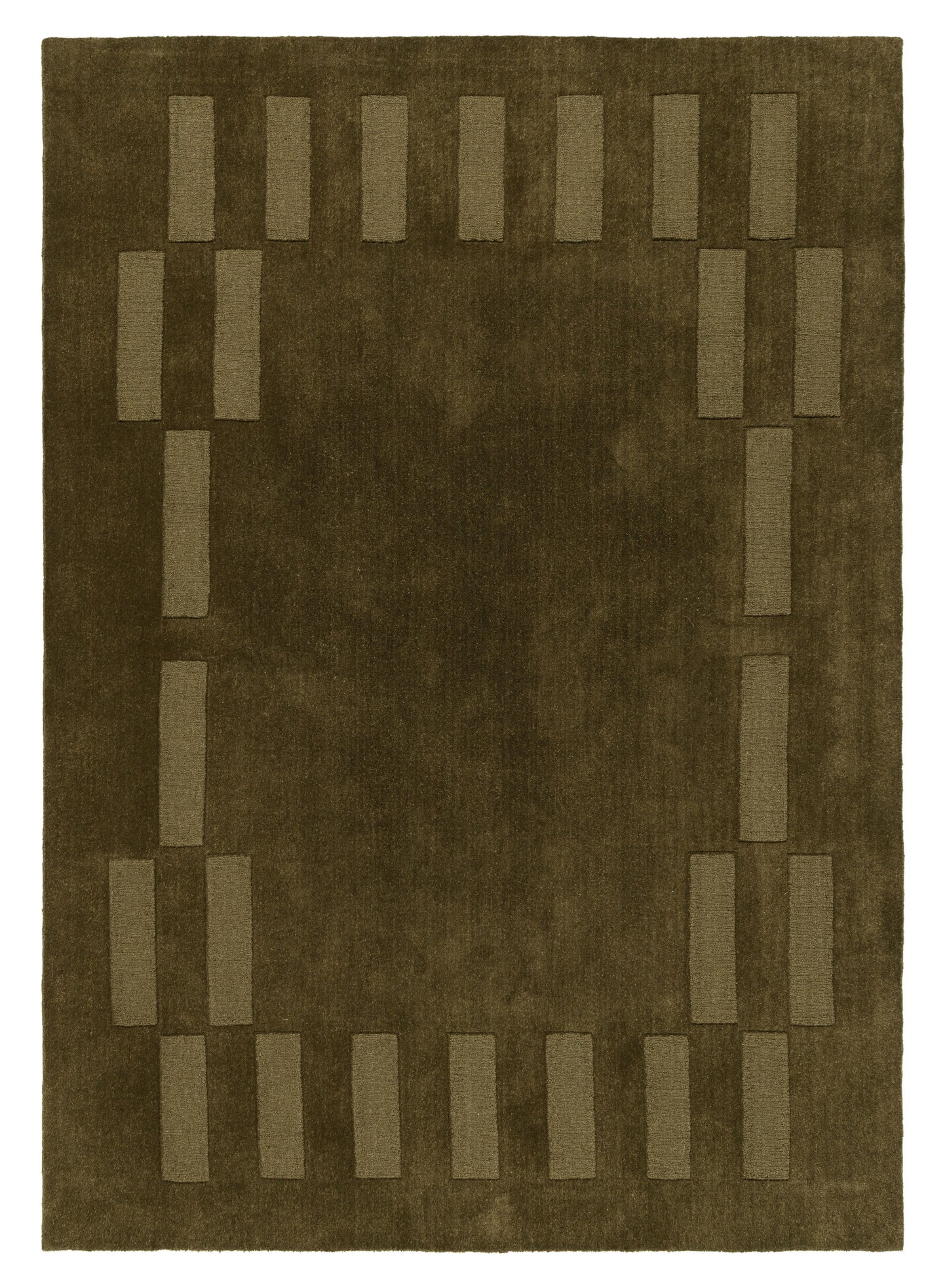 Leighton Olive Handloom Geometric Wool Rug