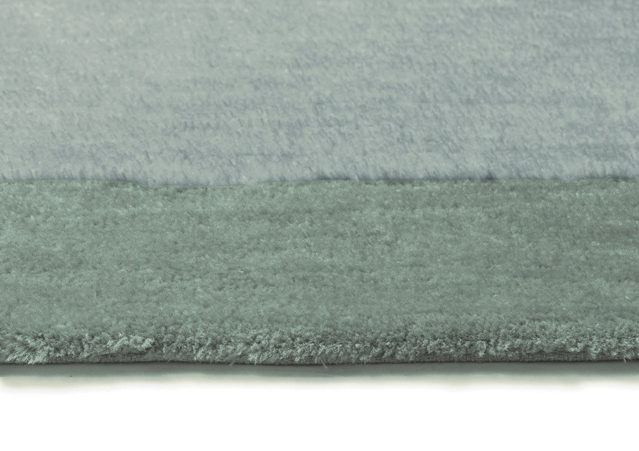 Lila Green Bordered Shag Rug