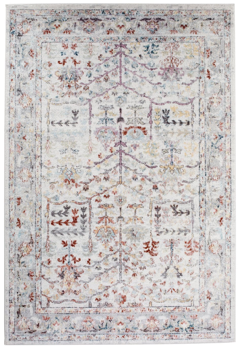 Livvie Blue and Orange Multi-Colour Distressed Rug