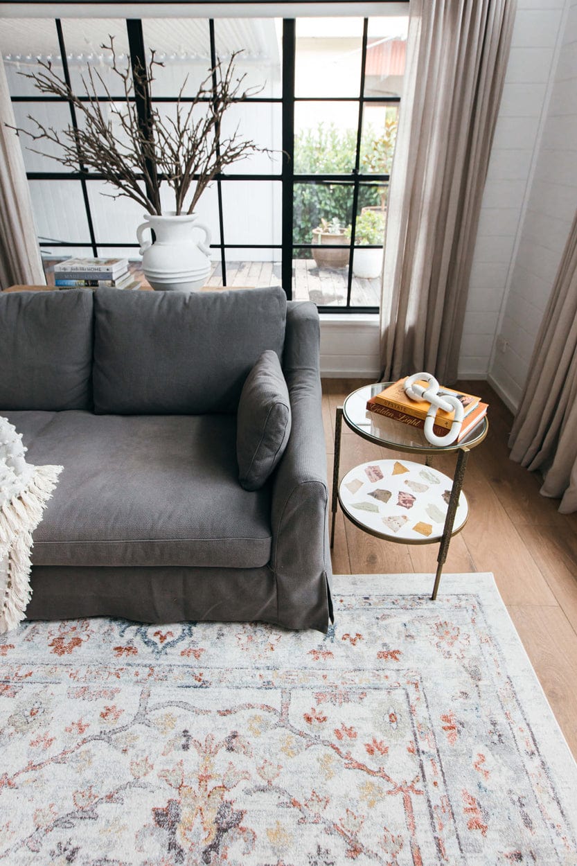 Livvie Blue and Orange Multi-Colour Distressed Rug