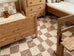 Logan Beige and Ivory Abstract Checkered Washable Rug