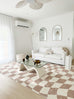 Logan Beige and Ivory Abstract Checkered Washable Rug