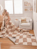 Logan Beige and Ivory Abstract Checkered Washable Rug*NO RETURNS UNLESS FAULTY