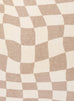 Logan Beige and Ivory Checkered Washable Round Rug