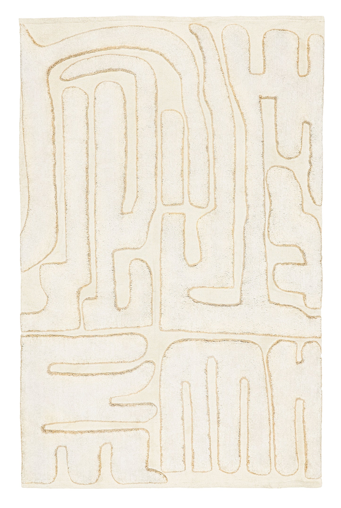 Lola Cream Abstract Cotton Washable Rug