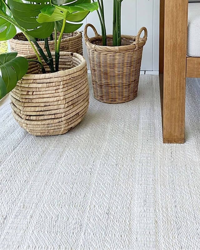 Loretta Cream and Grey Indoor Outdoor P.E.T Rug