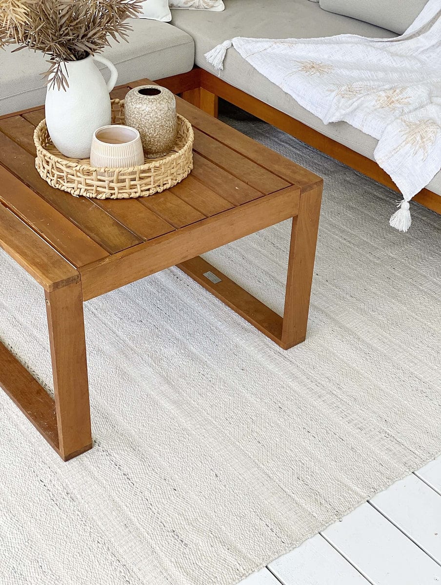 Loretta Cream and Grey Indoor Outdoor P.E.T Rug
