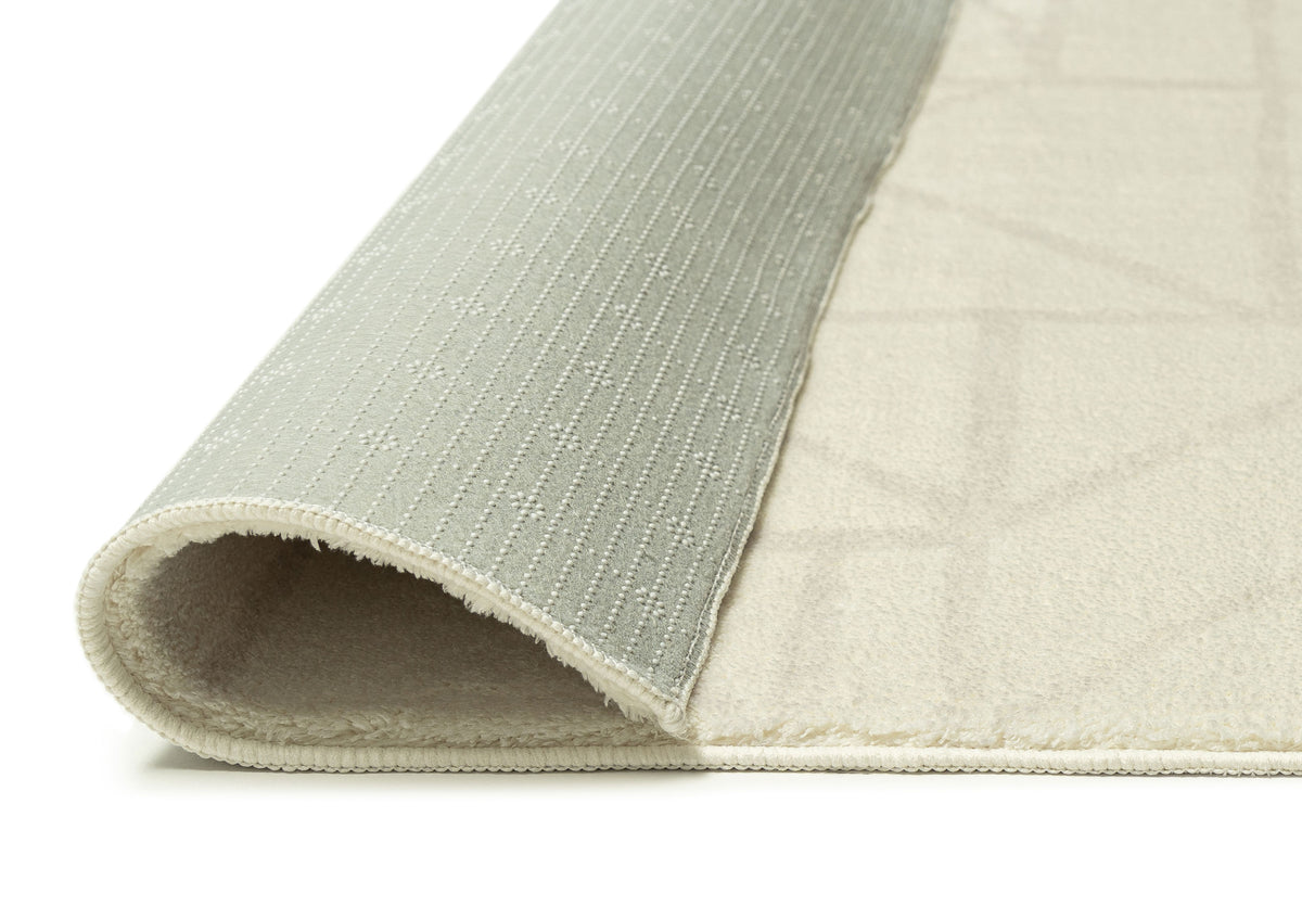 Luca Grey Cream Geometric Washable Rug