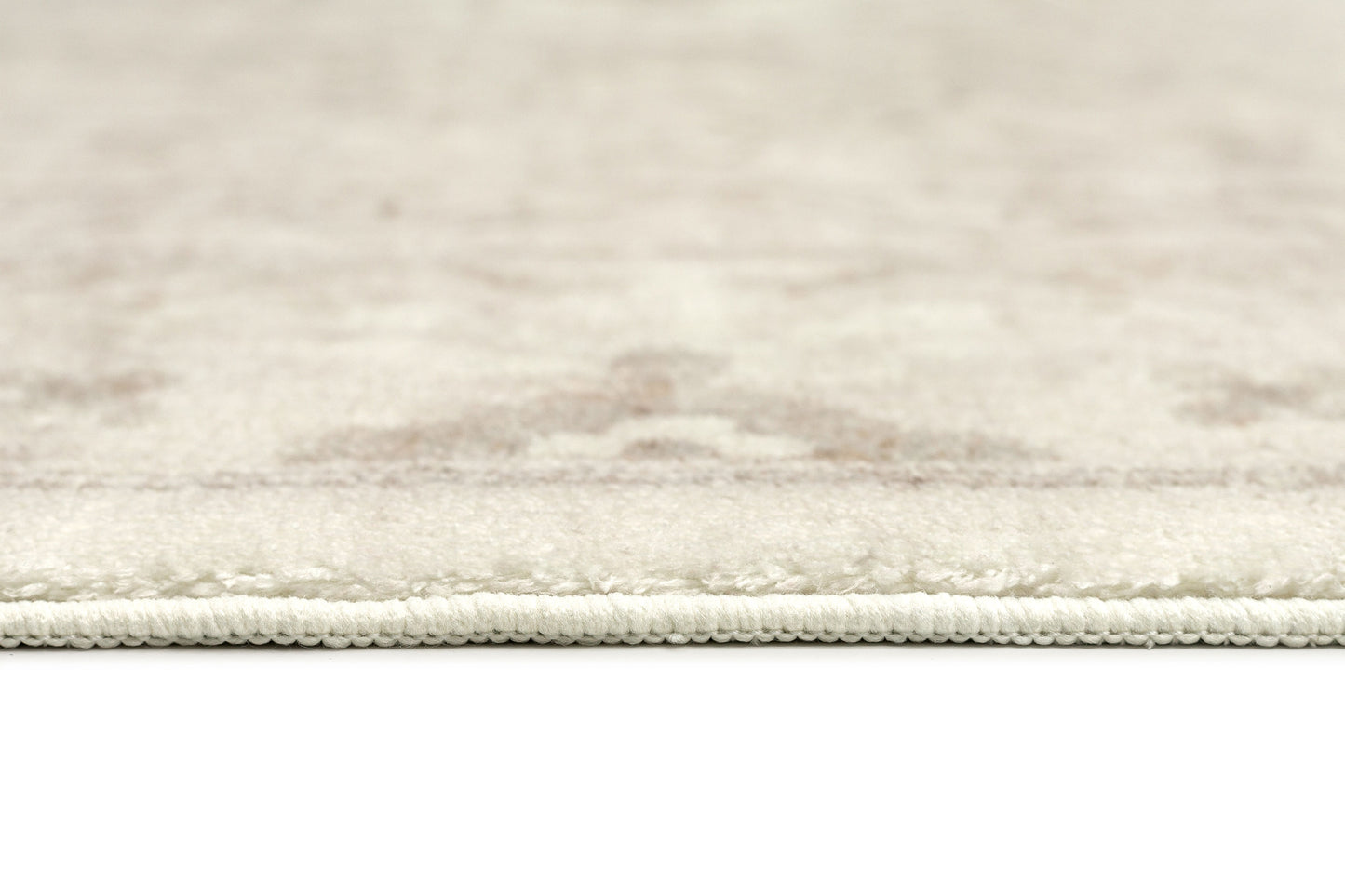 Lucille Cream and Beige Distressed Washable Rug