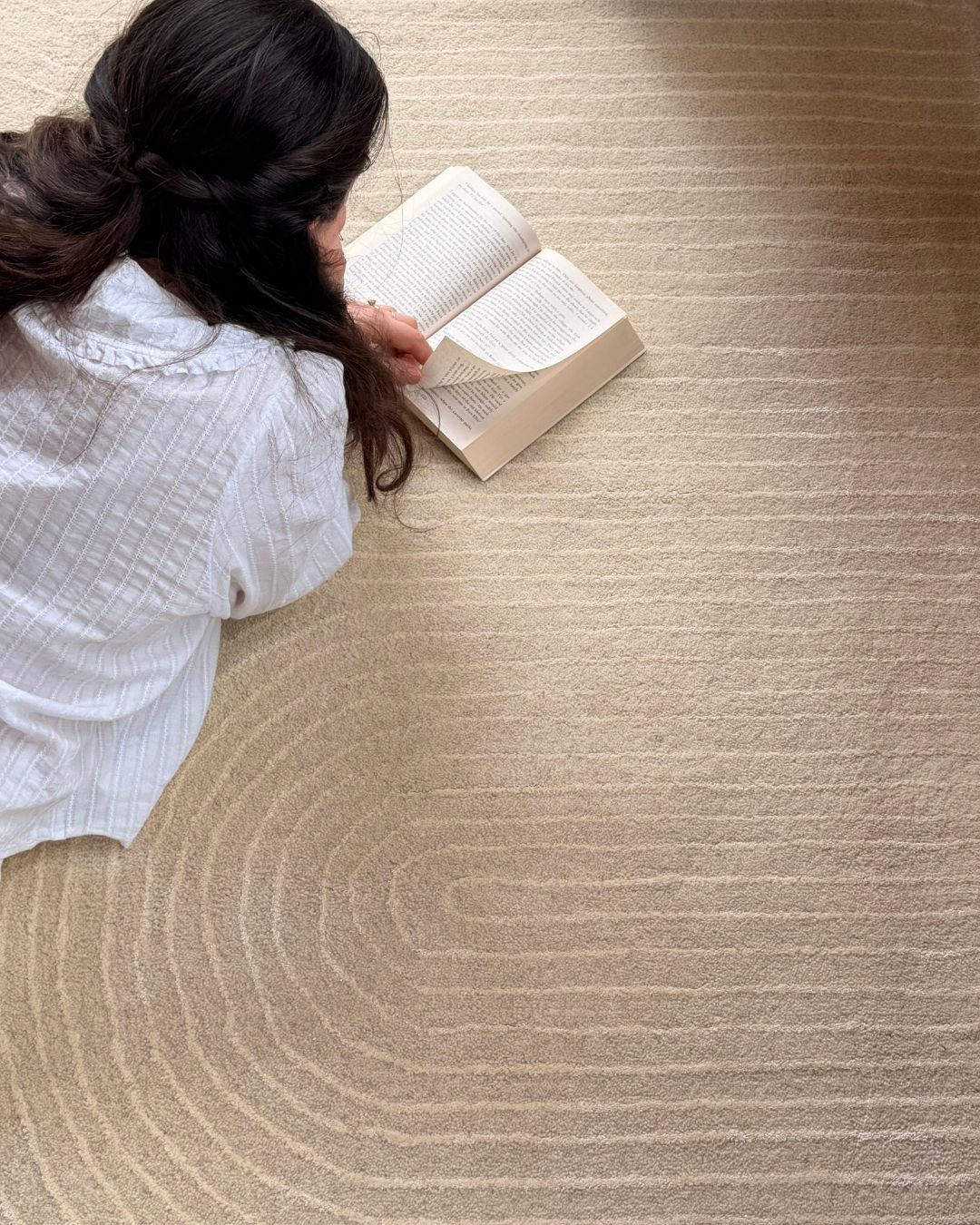 Lutgarda Cream Wool Blend Rug