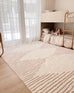 Lyra Ivory and Brown Diamond Stripe Washable Rug *NO RETURNS UNLESS FAULTY