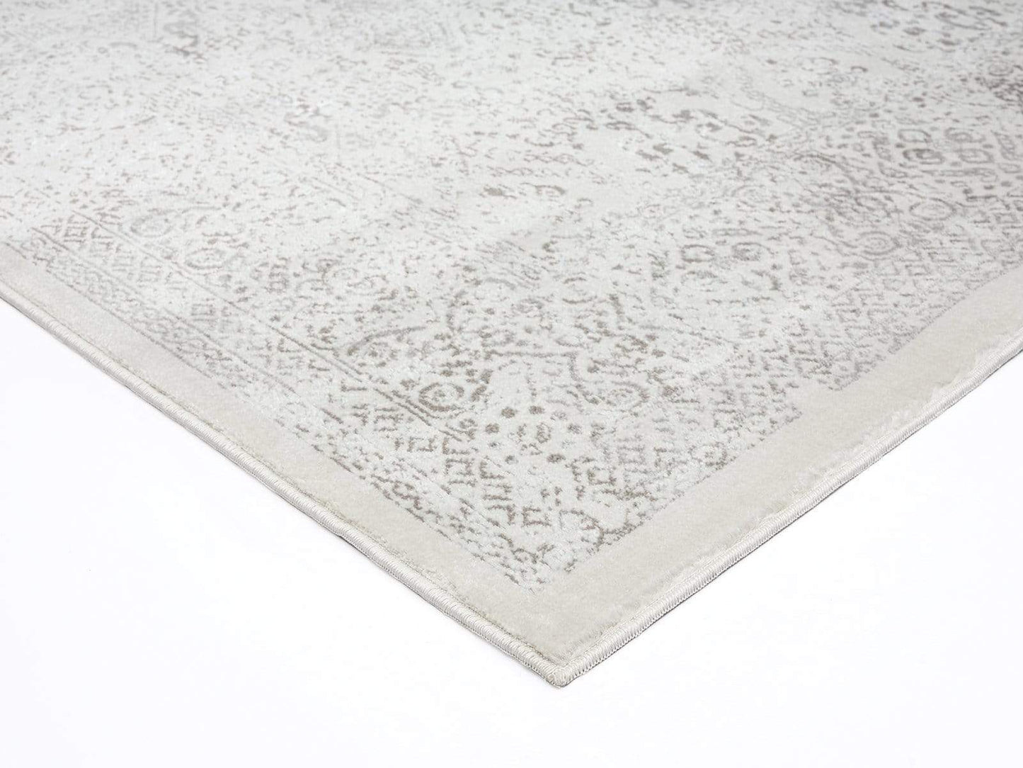 Madison Ivory And Grey Traditional Distressed Runner Rug