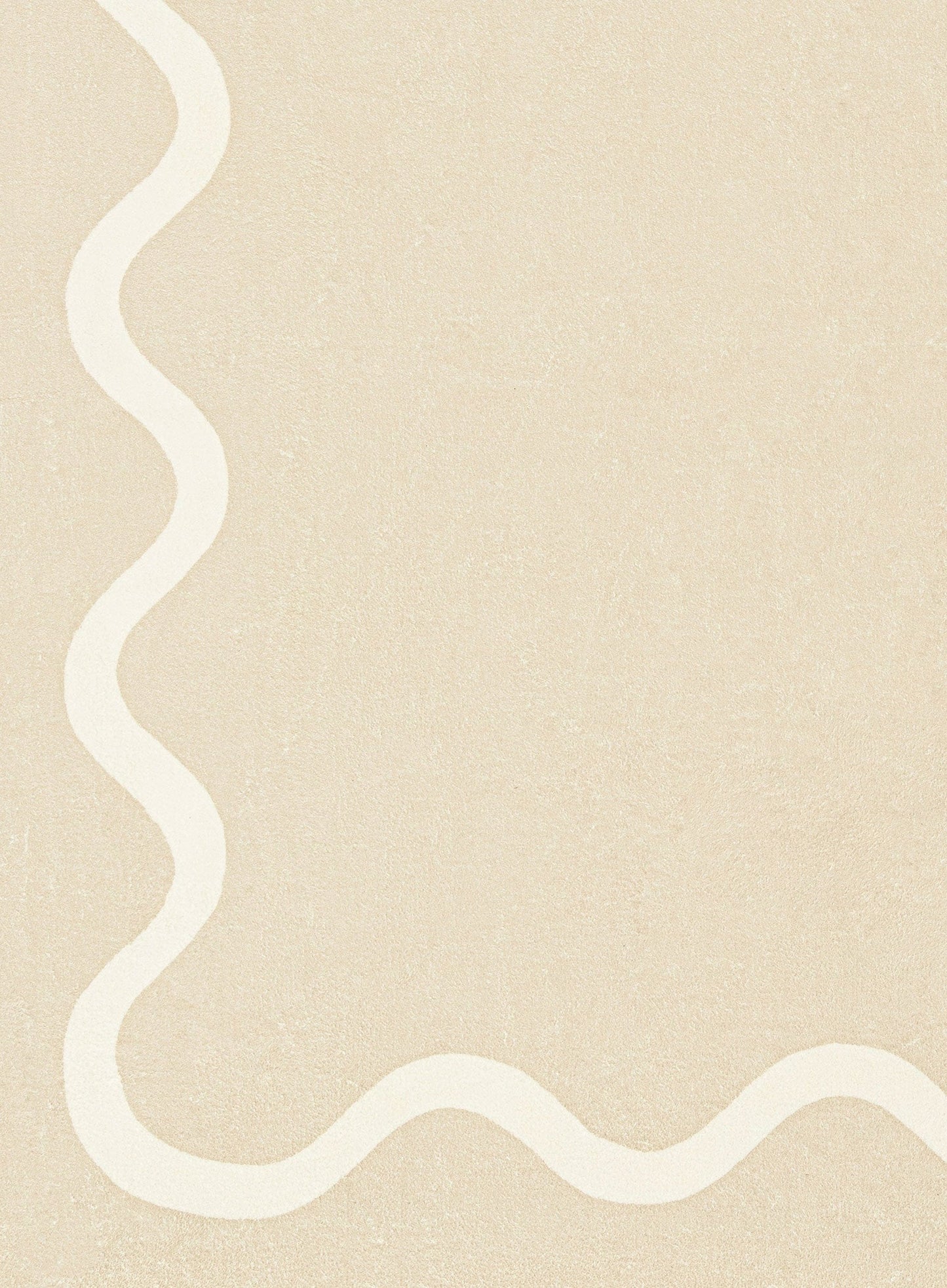 Mahali Beige Ivory Wiggle Bordered Washable Rug