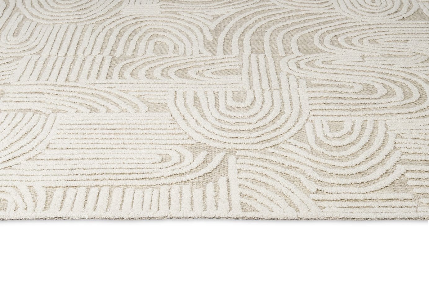 Maisie Cream and Ivory Textured Tribal Rug