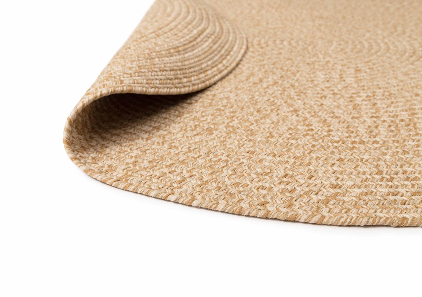 Malia Beige Braided Flatweave Indoor Outdoor Round Rug