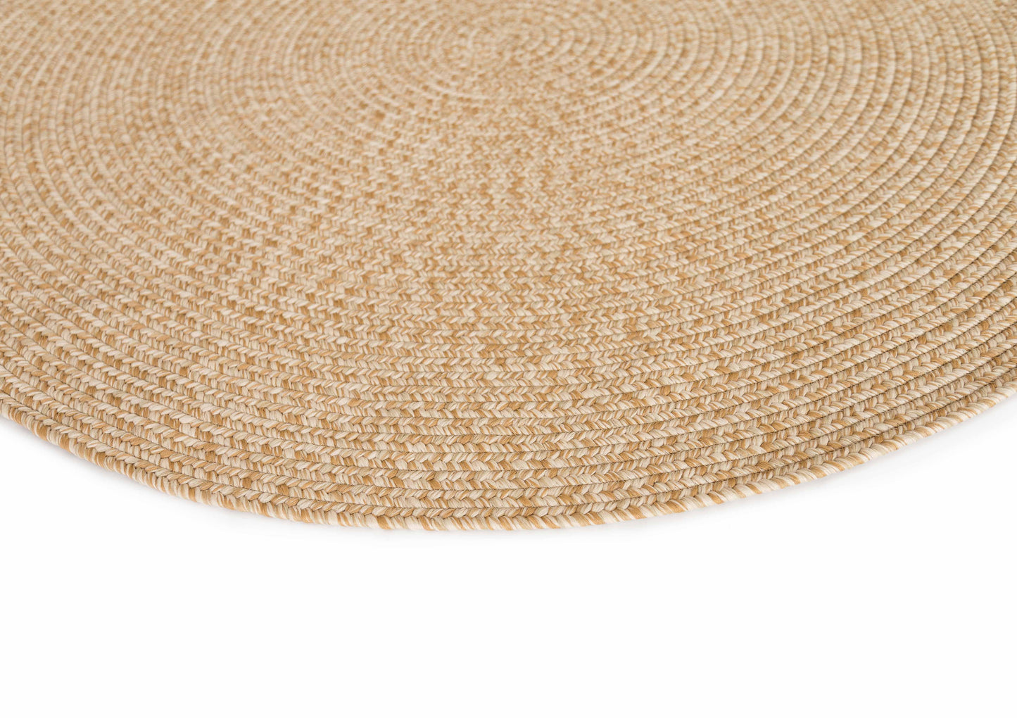 Malia Beige Braided Flatweave Indoor Outdoor Round Rug