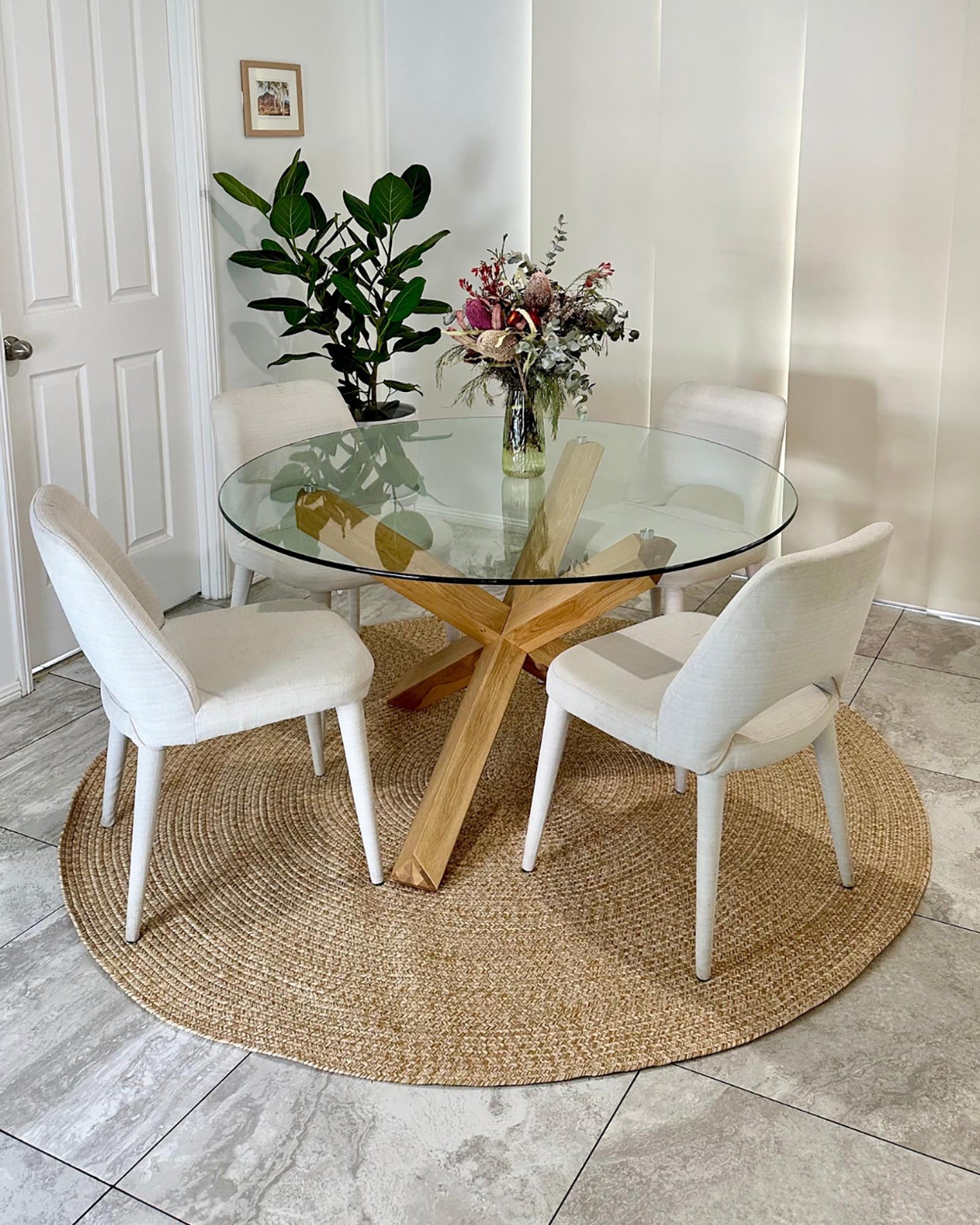 Malia Beige Braided Flatweave Indoor Outdoor Round Rug