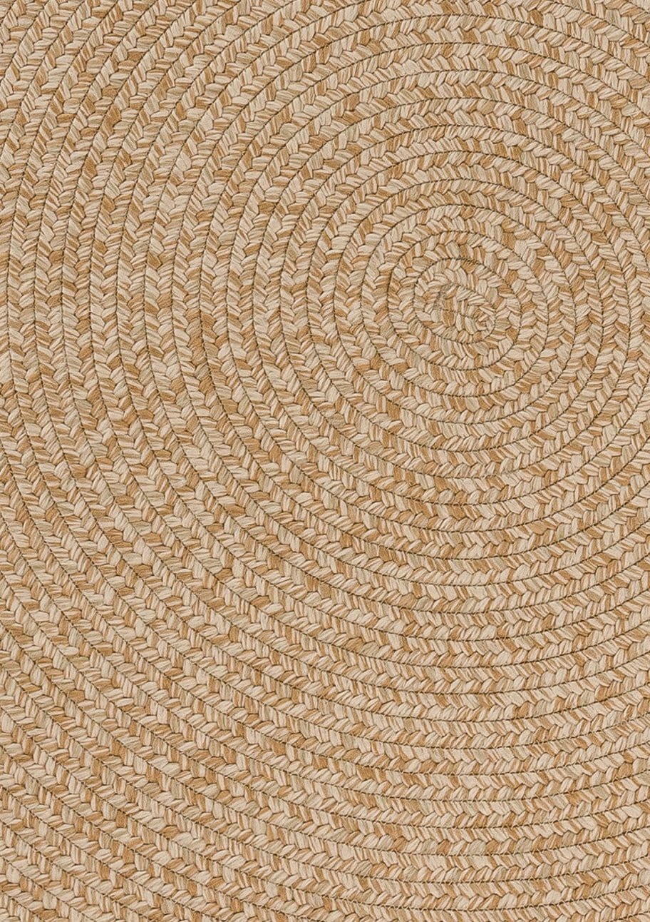 Malia Beige Braided Flatweave Indoor Outdoor Round Rug