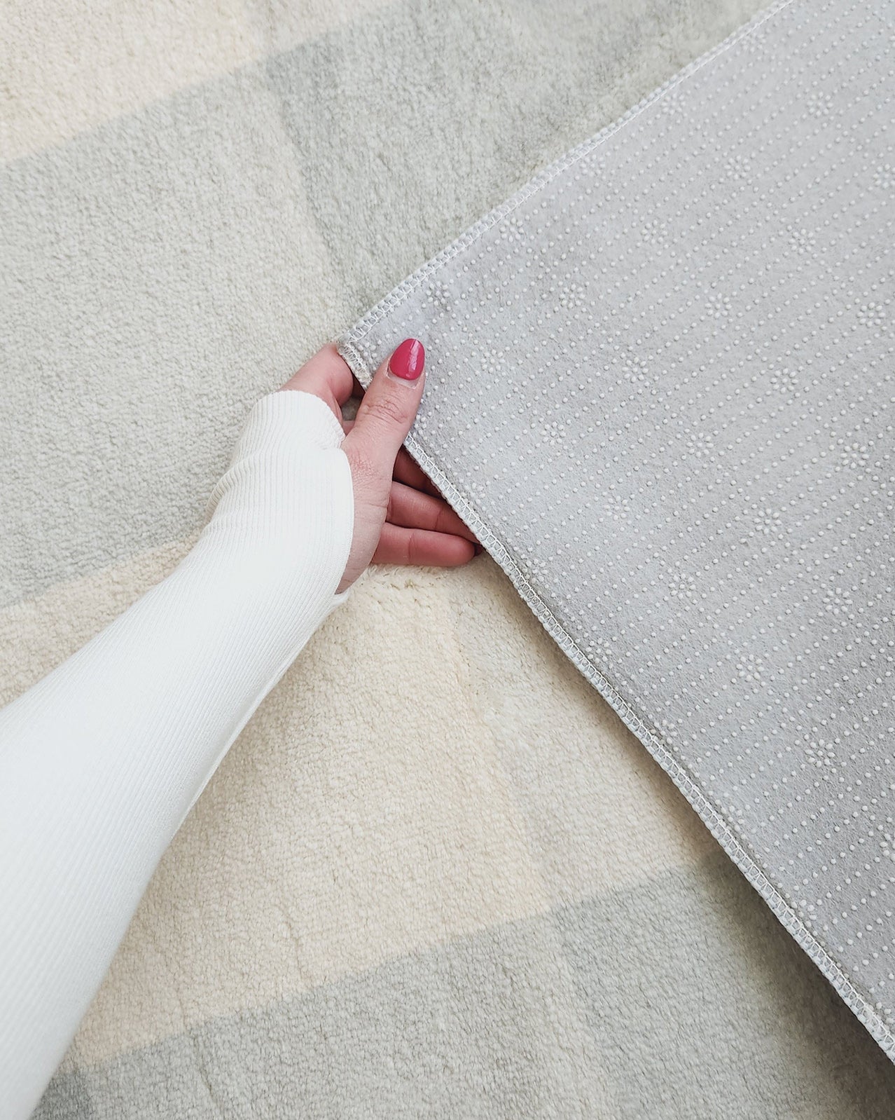 Marcia Seafoam Gingham Washable Rug