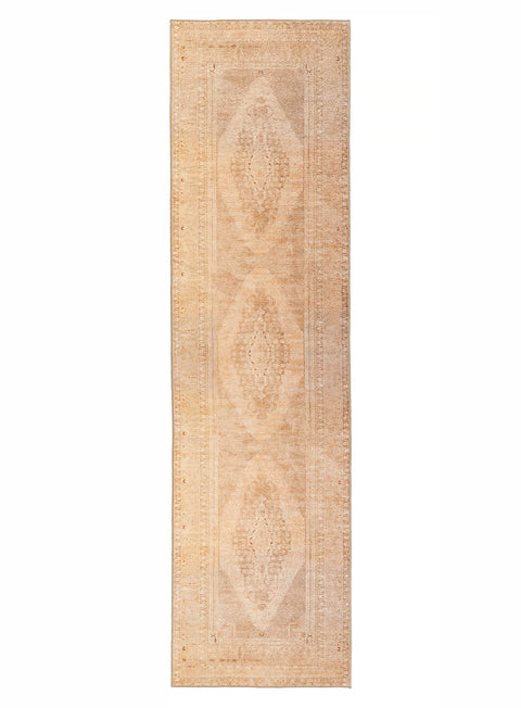 Mariana Cream and Peach Medallion Washable Runner Rug