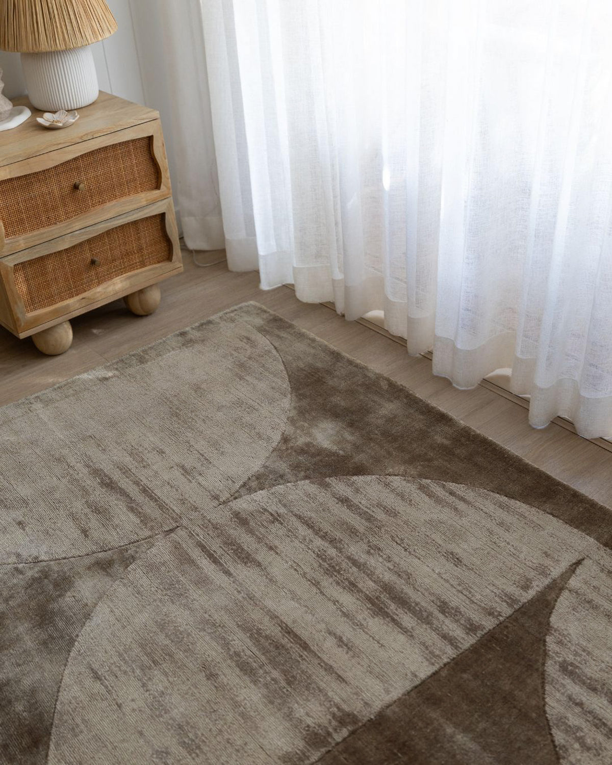 Marishka Taupe Hourglass Viscose Rug
