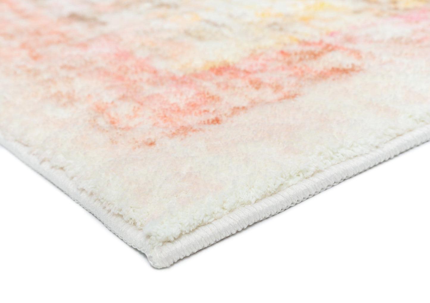 Marissa Orange Peach and Cream Medallion Washable Rug